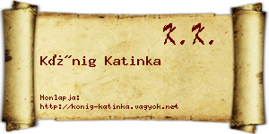 Kőnig Katinka névjegykártya